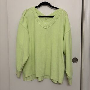Aerie Light Green V-Neck Sweater